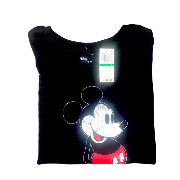 Women’s Mickey Mouse T-shirt Black Size Large NWT - Picture 4 of 7
